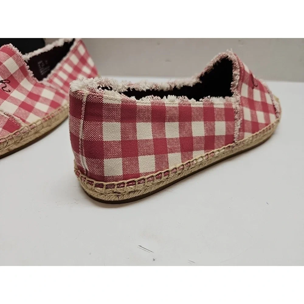 COACH‎ CELINA GINGHAM ESPADRILLE STRAWBERRY/CHALK SHOES WOMEN'S SIZE 11